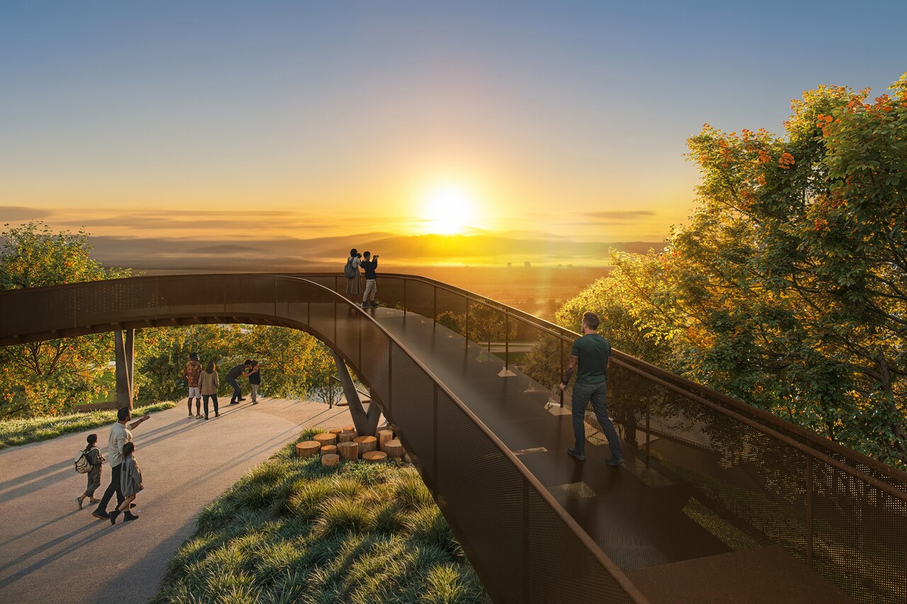 Mirante com vista panorâmica ao pôr do sol